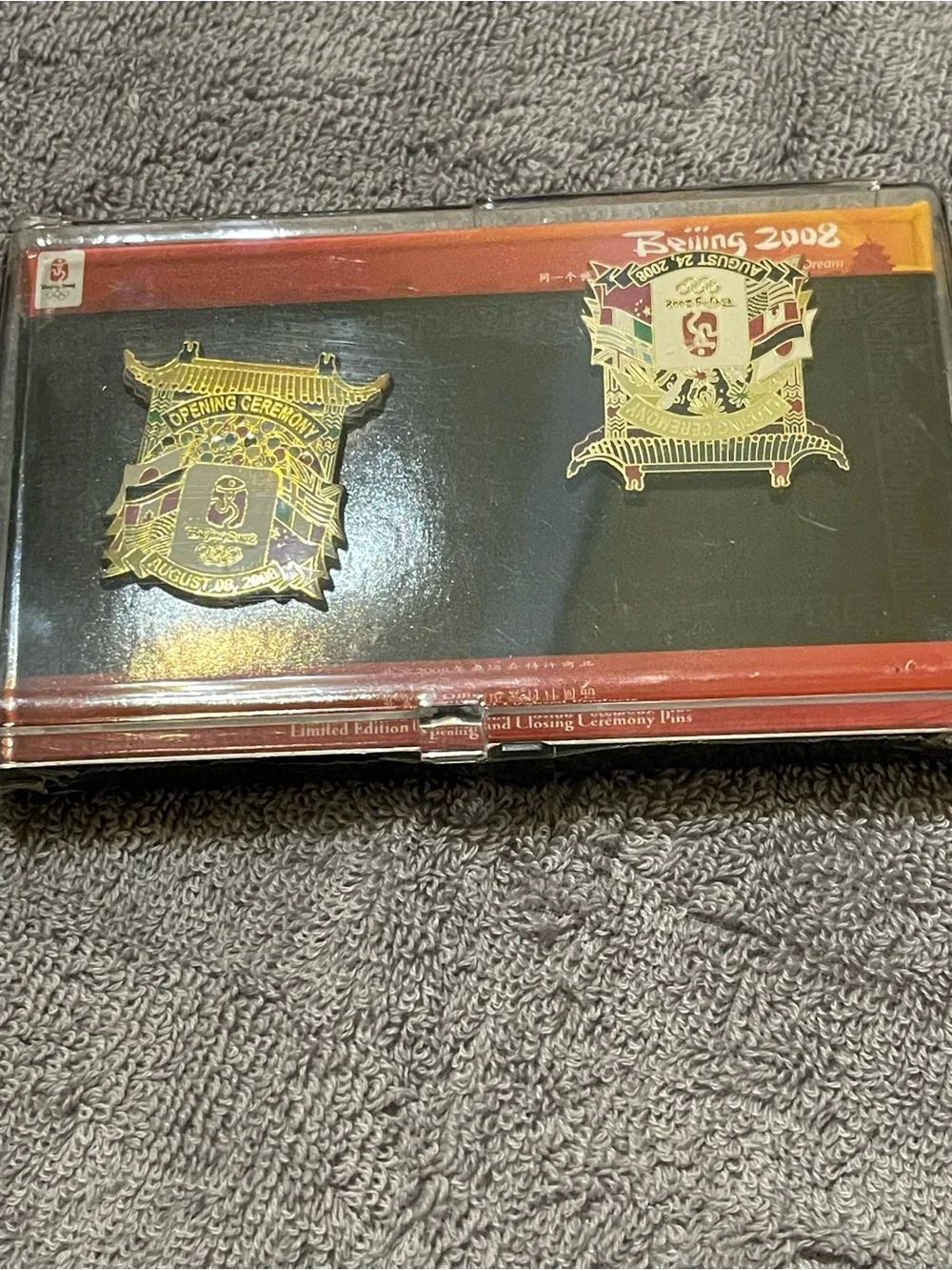 Beijing 2008 Olympics Official Opening & Closing Ceremony Pin Set Limited Editio